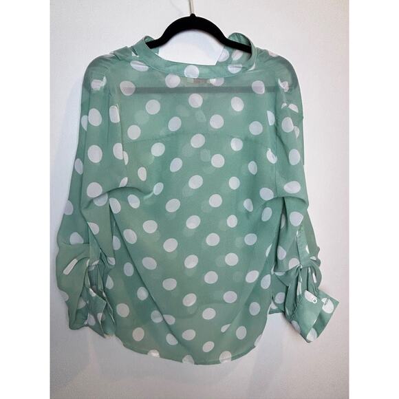 Pomelo Sheer Blouse from Stitchfix polka-dot Size Medium Sheer Novelty - Picture 6 of 8